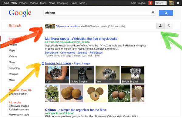 Google-Suchergbenisse