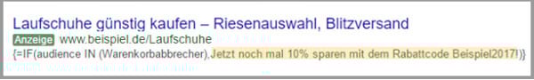 Beispiel für eine IF-Funktion.
