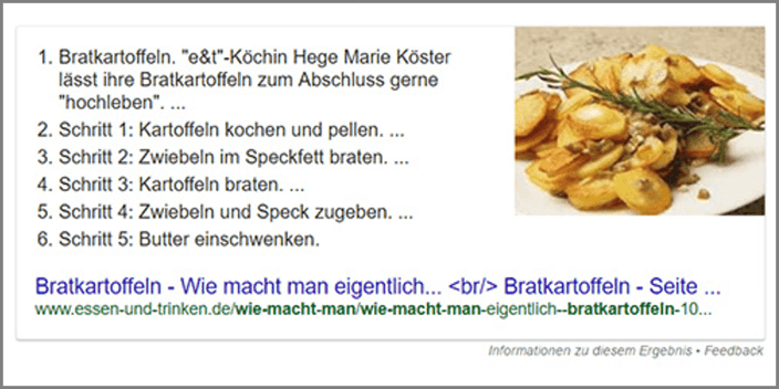 Das ist eine Google Answer Listenbox.