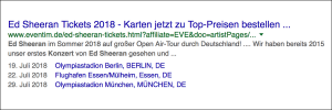Beispiel Rich Snippet Schema Veranstaltungen.