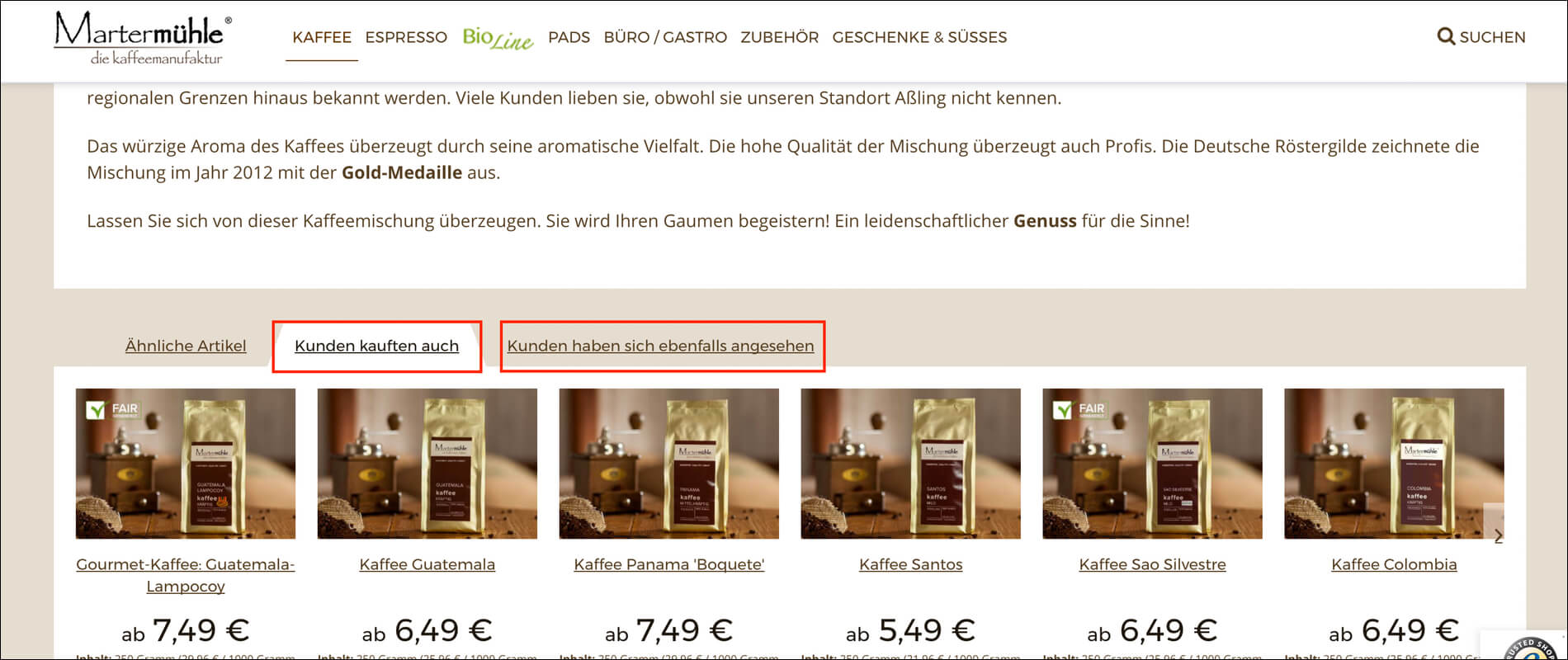 Produktempfehlungen als Mittel der Online Personalisierung.