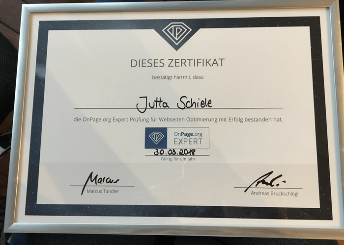 Das Onpage.org-Zertifikat.